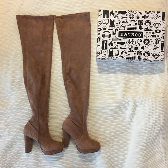 suede platform thigh high boots